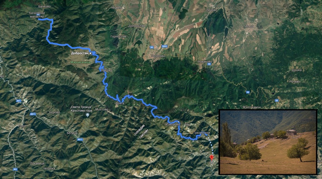 Първата част от маршрута: Бачково - махала Мумджидам.